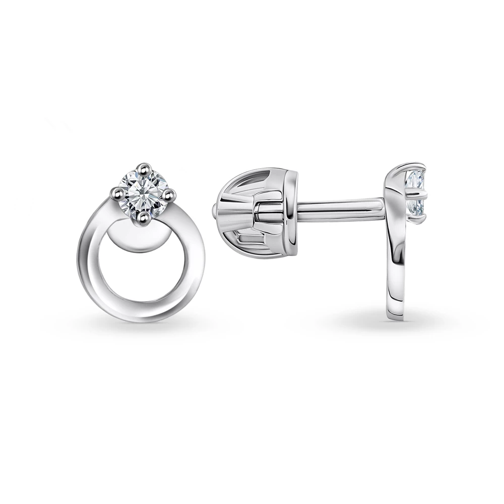Серьги с фианитами из серебра 925 пробы 2