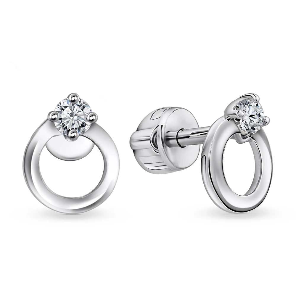 Серьги с фианитами из серебра 925 пробы 1