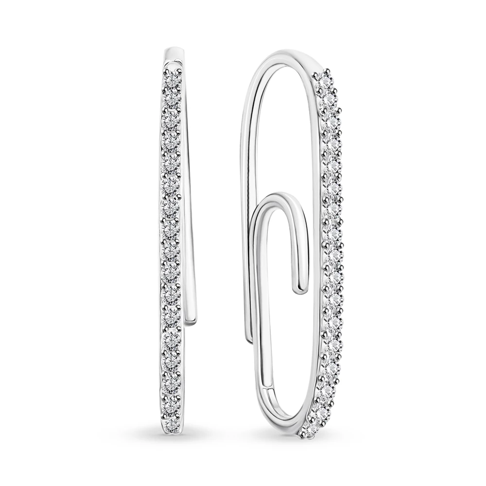 Серьги с фианитами из серебра 925 пробы 2