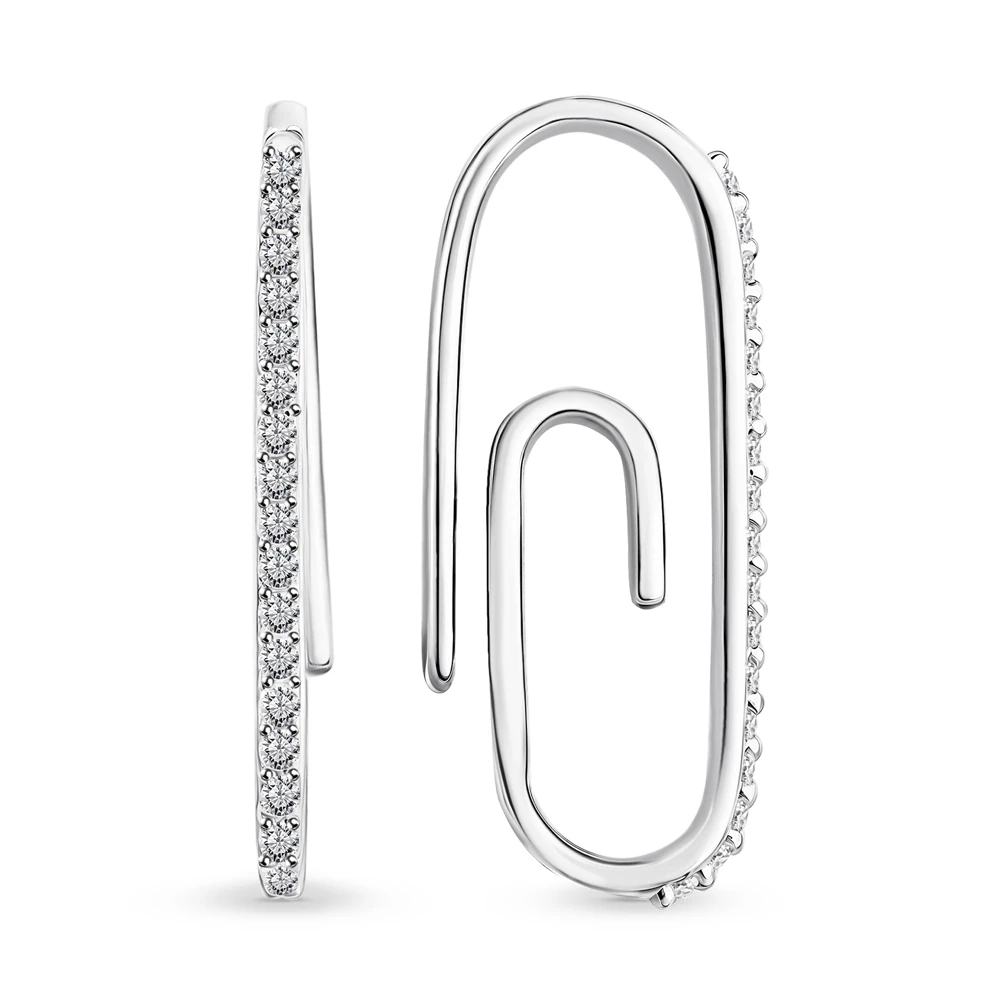 Серьги с фианитами из серебра 925 пробы 3