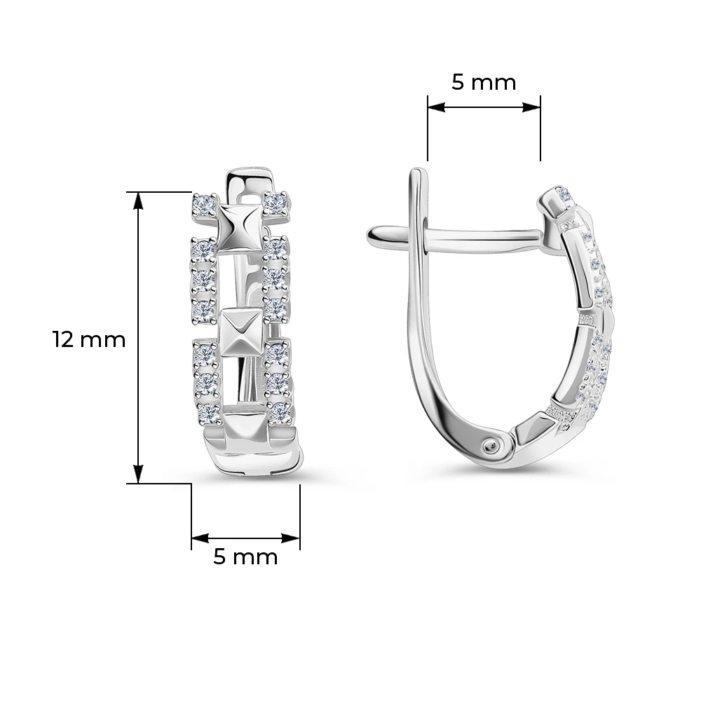 Серьги с фианитами из серебра 925 пробы 3