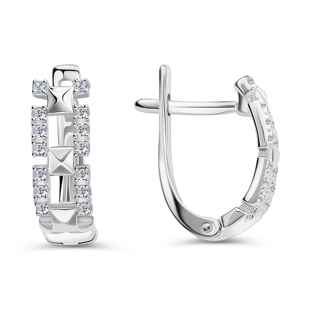 Серьги с фианитами из серебра 925 пробы 2