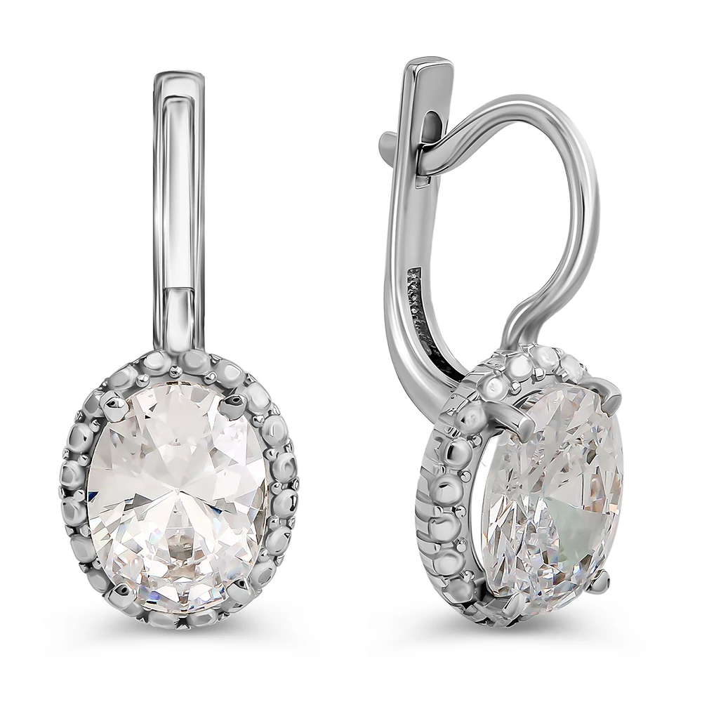 Серьги с фианитами из серебра 925 пробы 1