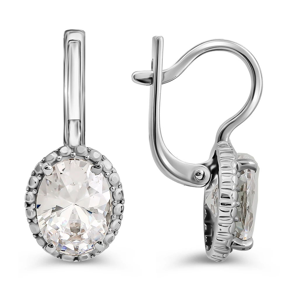 Серьги с фианитами из серебра 925 пробы 2