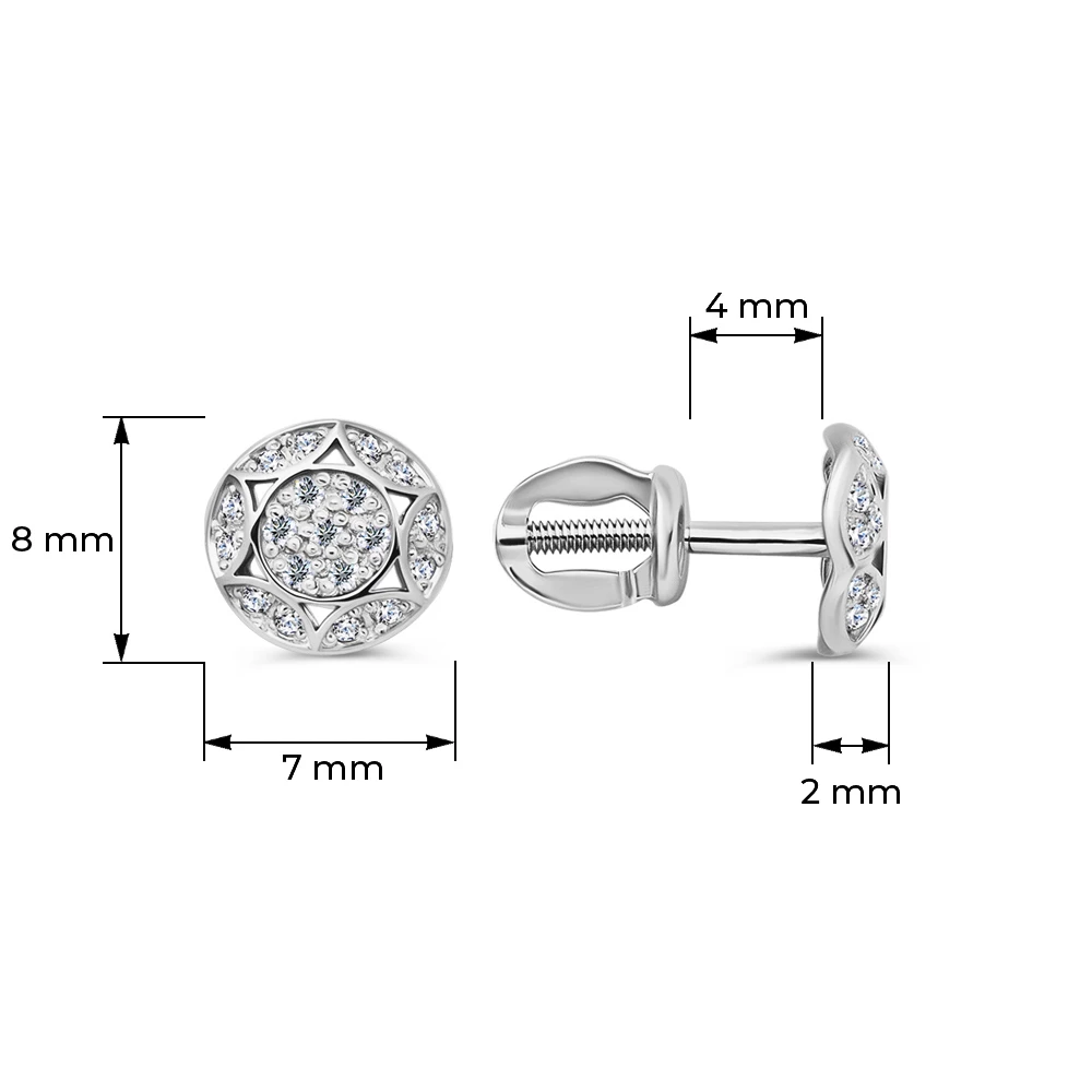 Серьги с фианитами из серебра 925 пробы 3