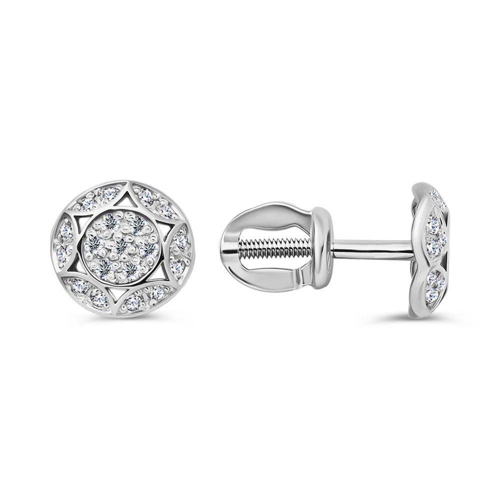 Серьги с фианитами из серебра 925 пробы 2