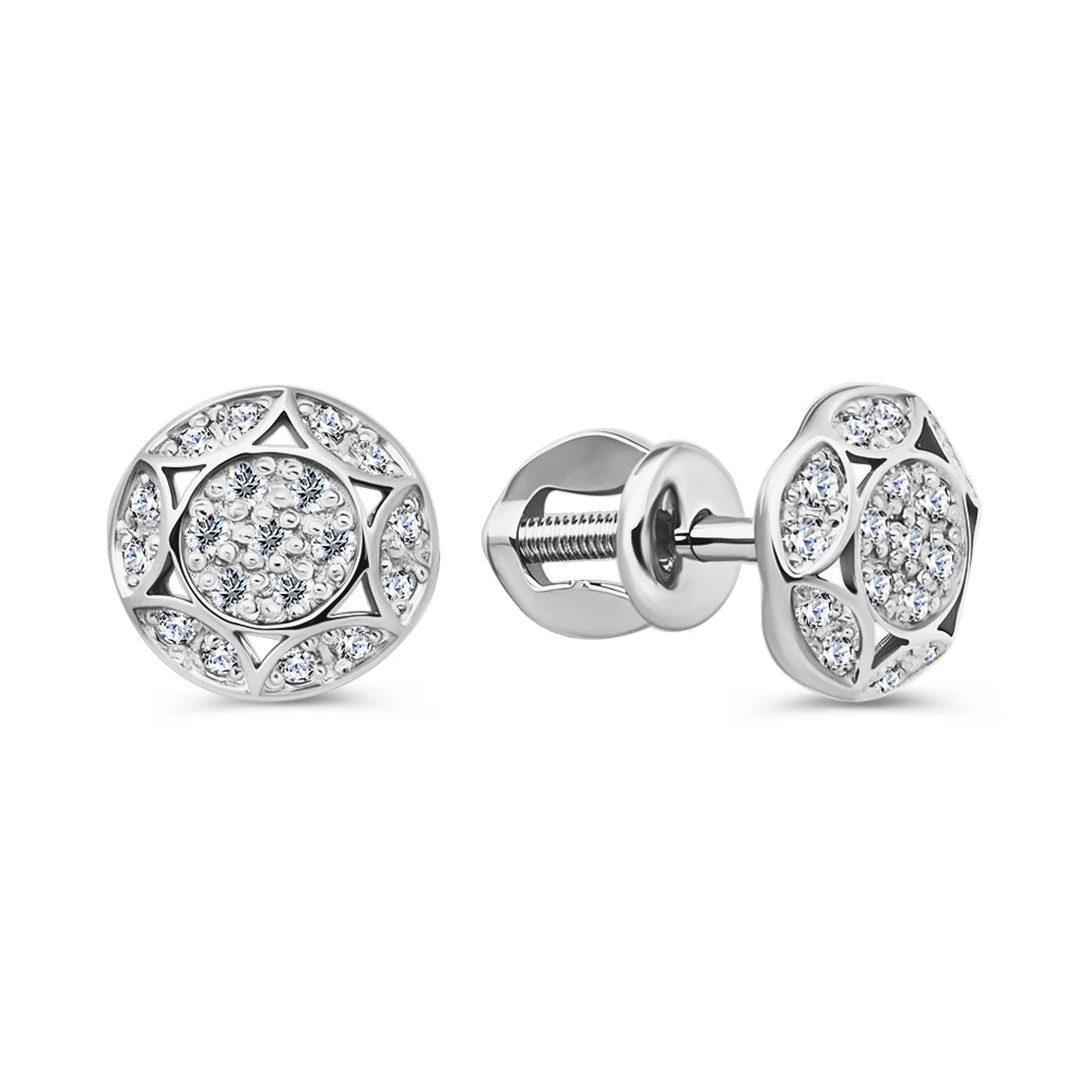 Серьги с фианитами из серебра 925 пробы 1