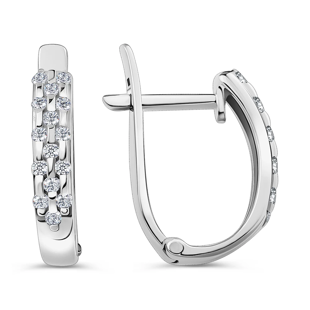Серьги с фианитами из серебра 925 пробы 2