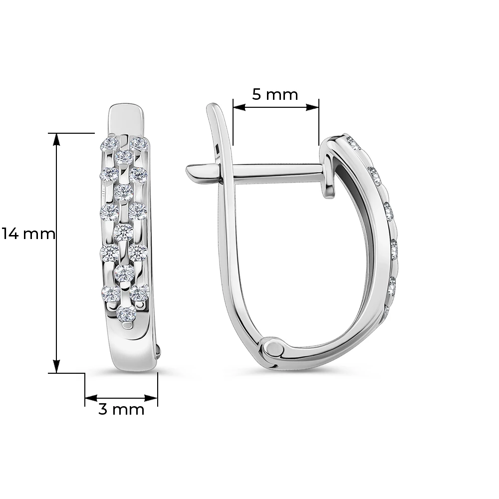 Серьги с фианитами из серебра 925 пробы 3