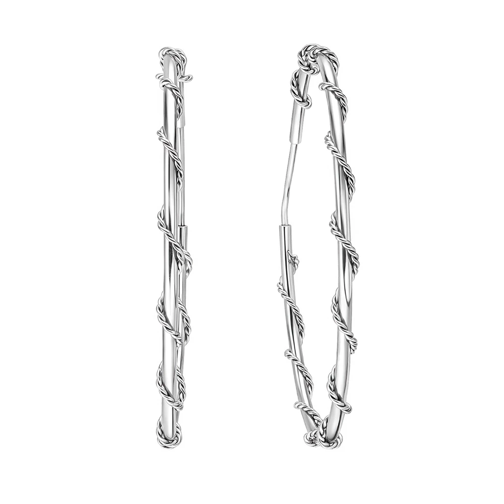 Серьги конго из серебра 925 пробы 1