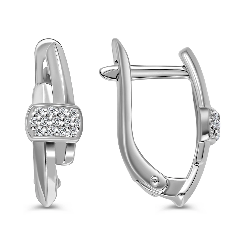 Серьги с фианитами из серебра 925 пробы 3