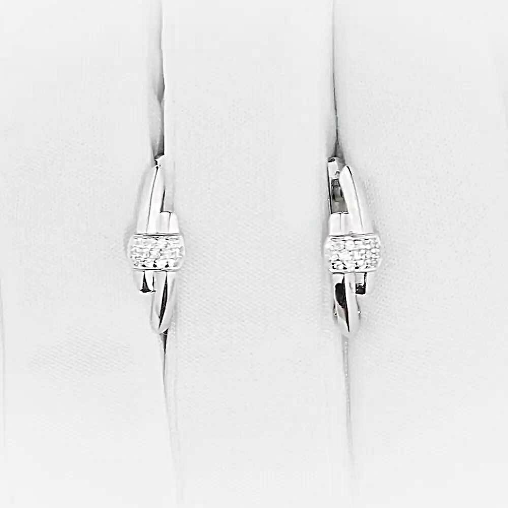 Серьги с фианитами из серебра 925 пробы 1