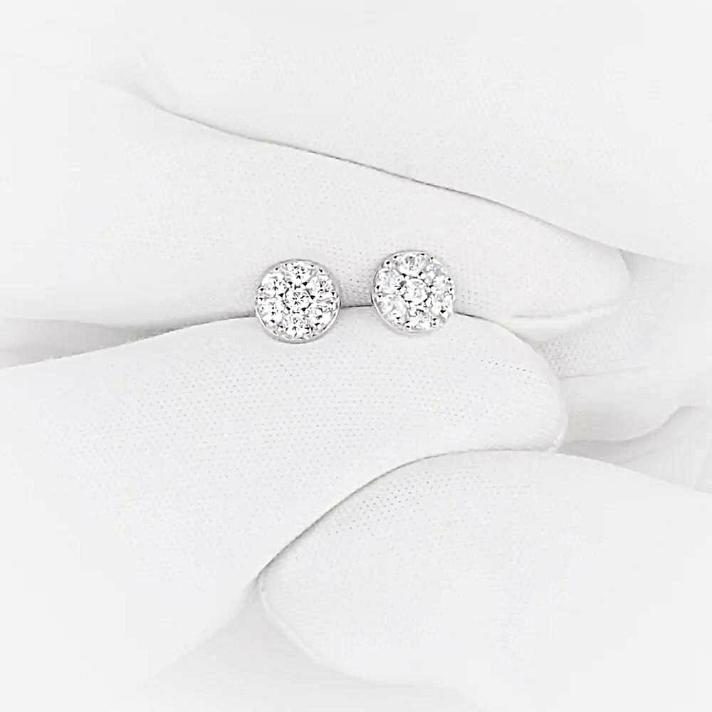 Серьги с фианитами из серебра 925 пробы 1