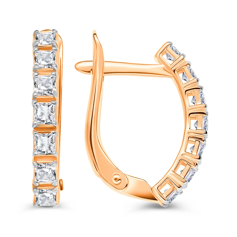 Серьги с фианитами из серебра 925 пробы 3