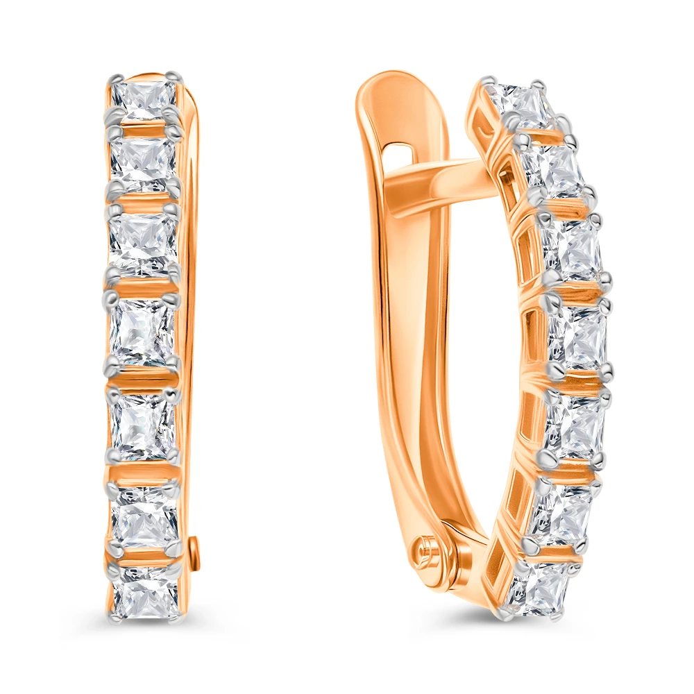 Серьги с фианитами из серебра 925 пробы 2