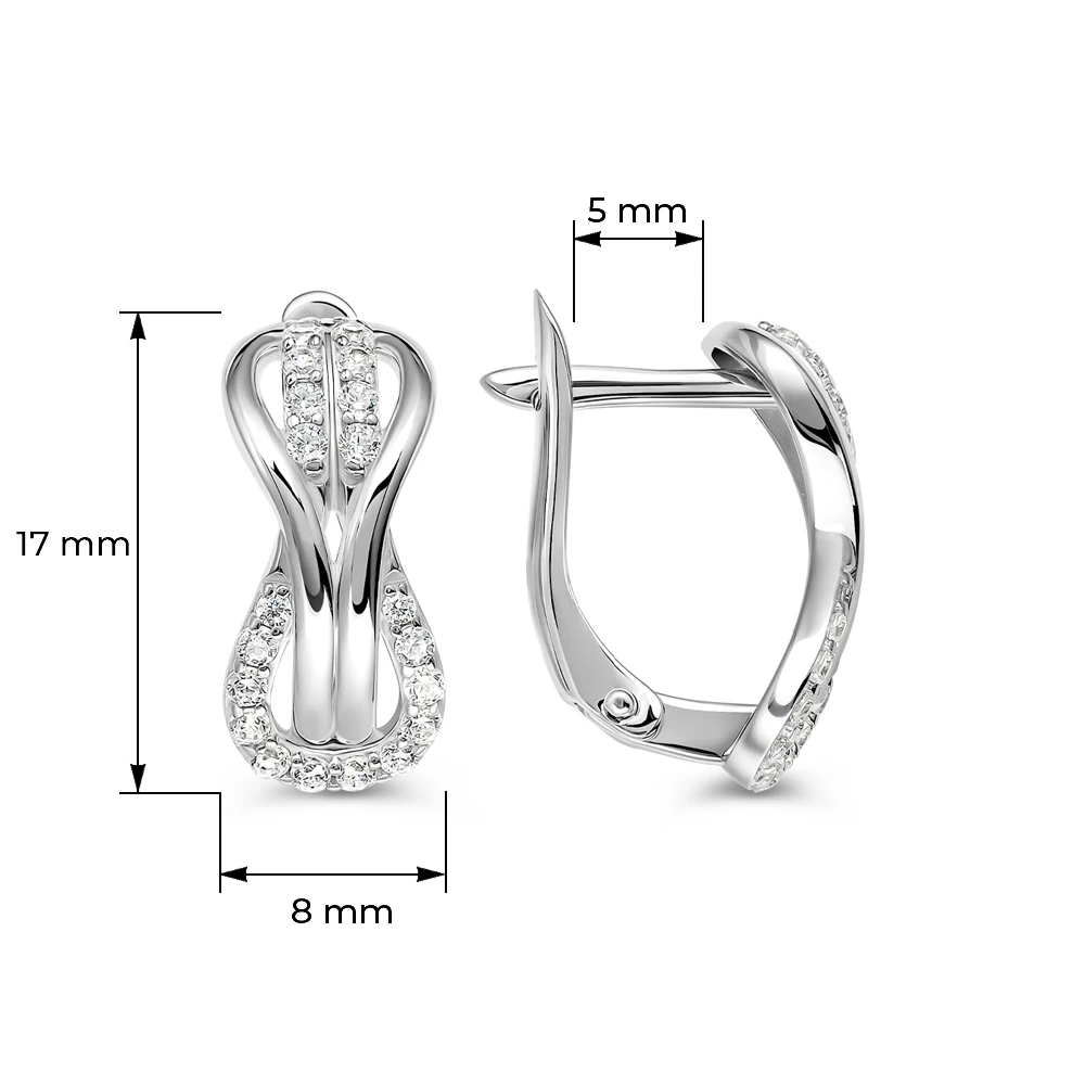 Серьги с фианитами из серебра 925 пробы 4
