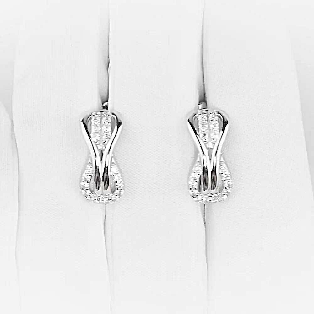 Серьги с фианитами из серебра 925 пробы 1