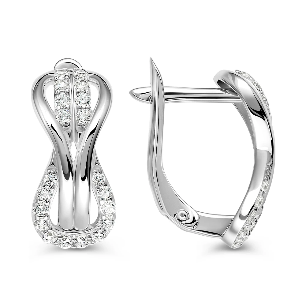 Серьги с фианитами из серебра 925 пробы 3
