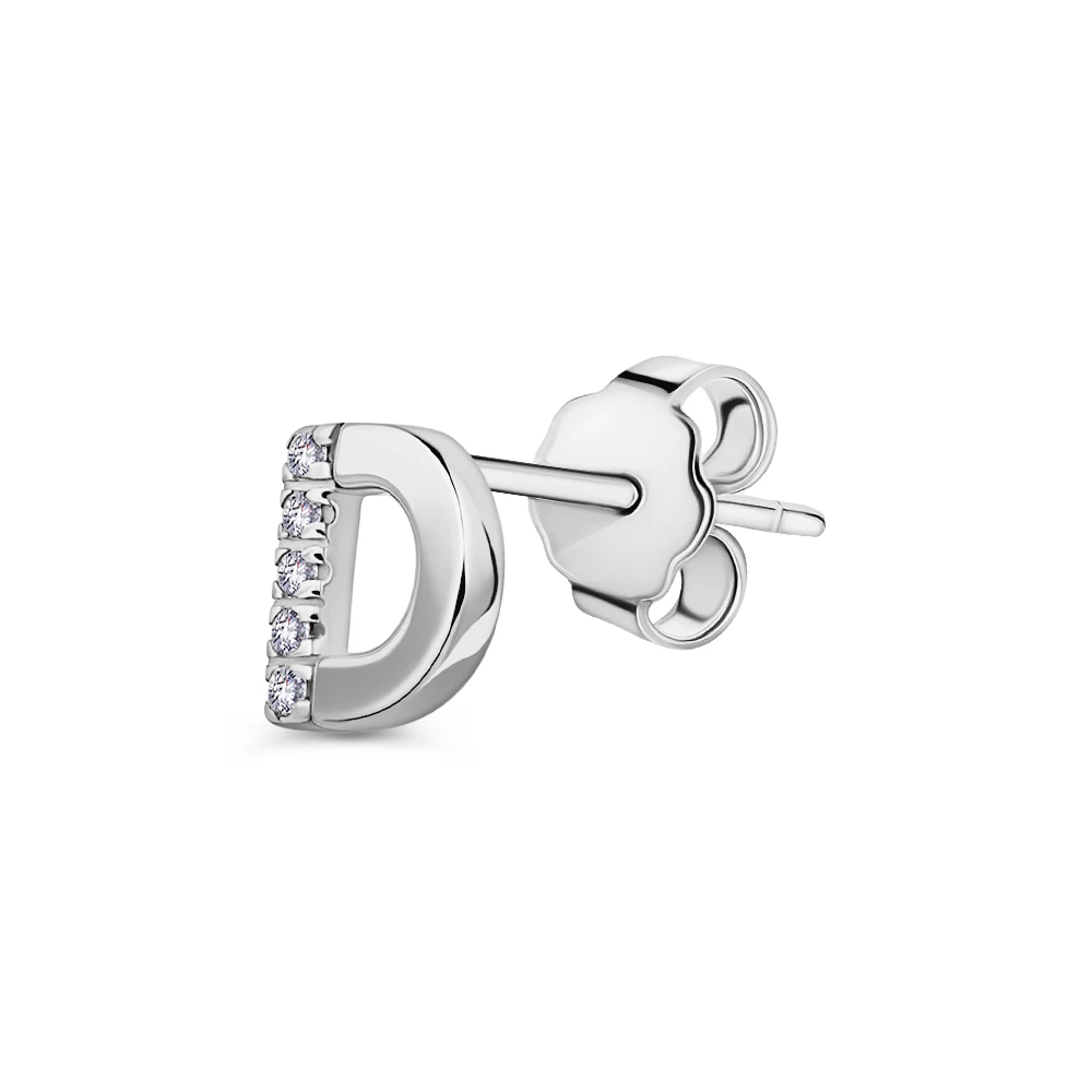 Серьга с фианитами из серебра 925 пробы 2