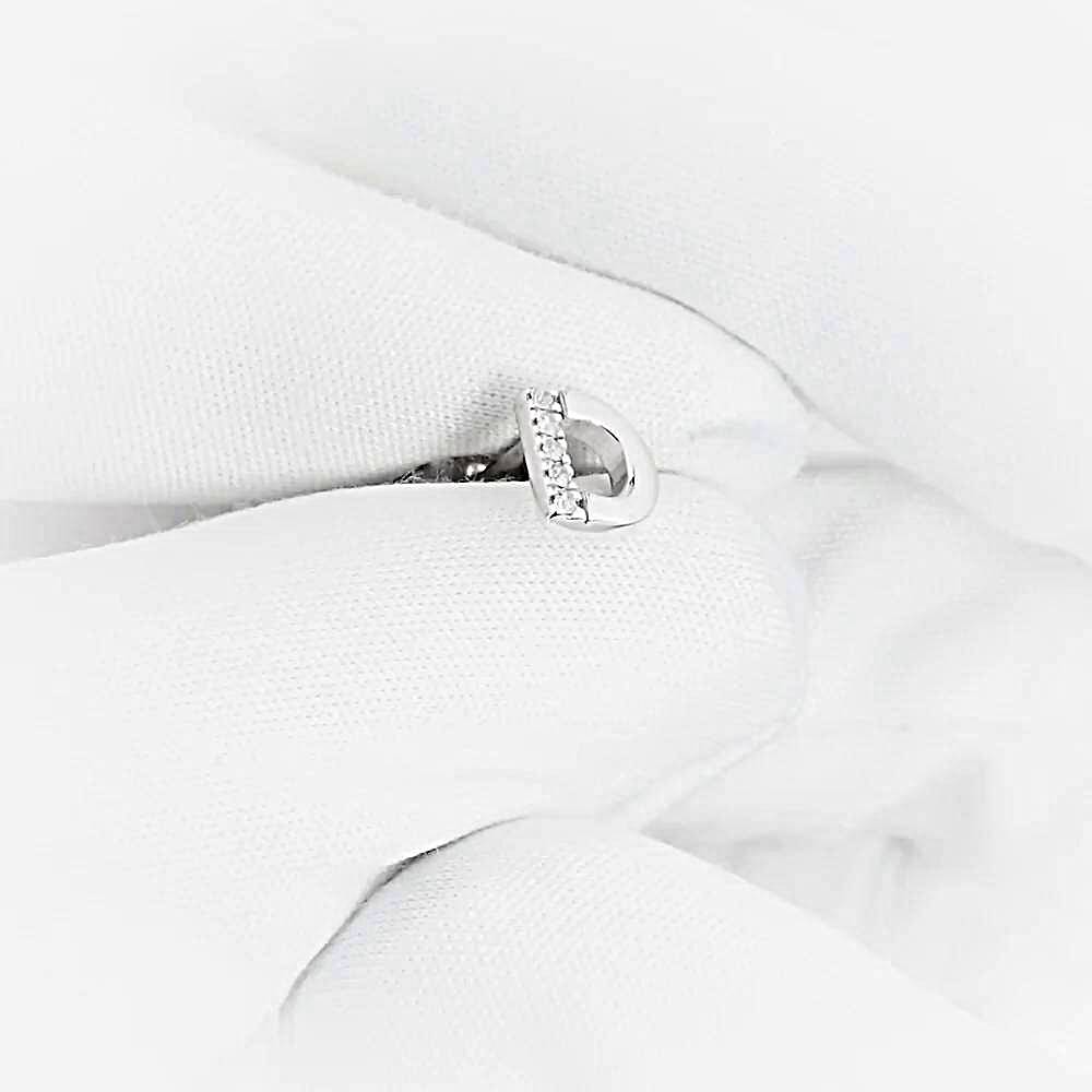 Серьга с фианитами из серебра 925 пробы 1