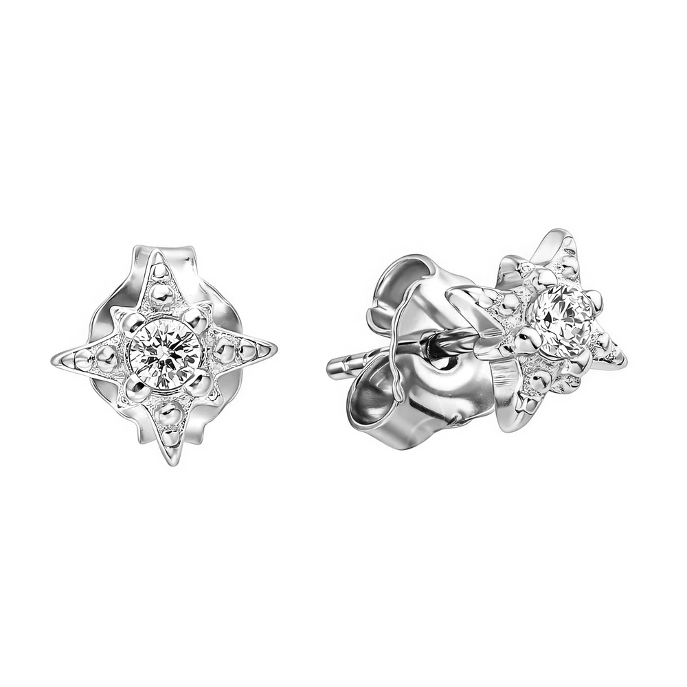 Серьги с фианитами из серебра 925 пробы 2