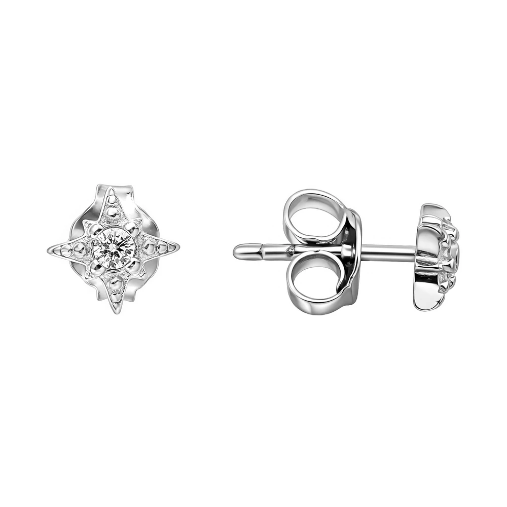 Серьги с фианитами из серебра 925 пробы 3