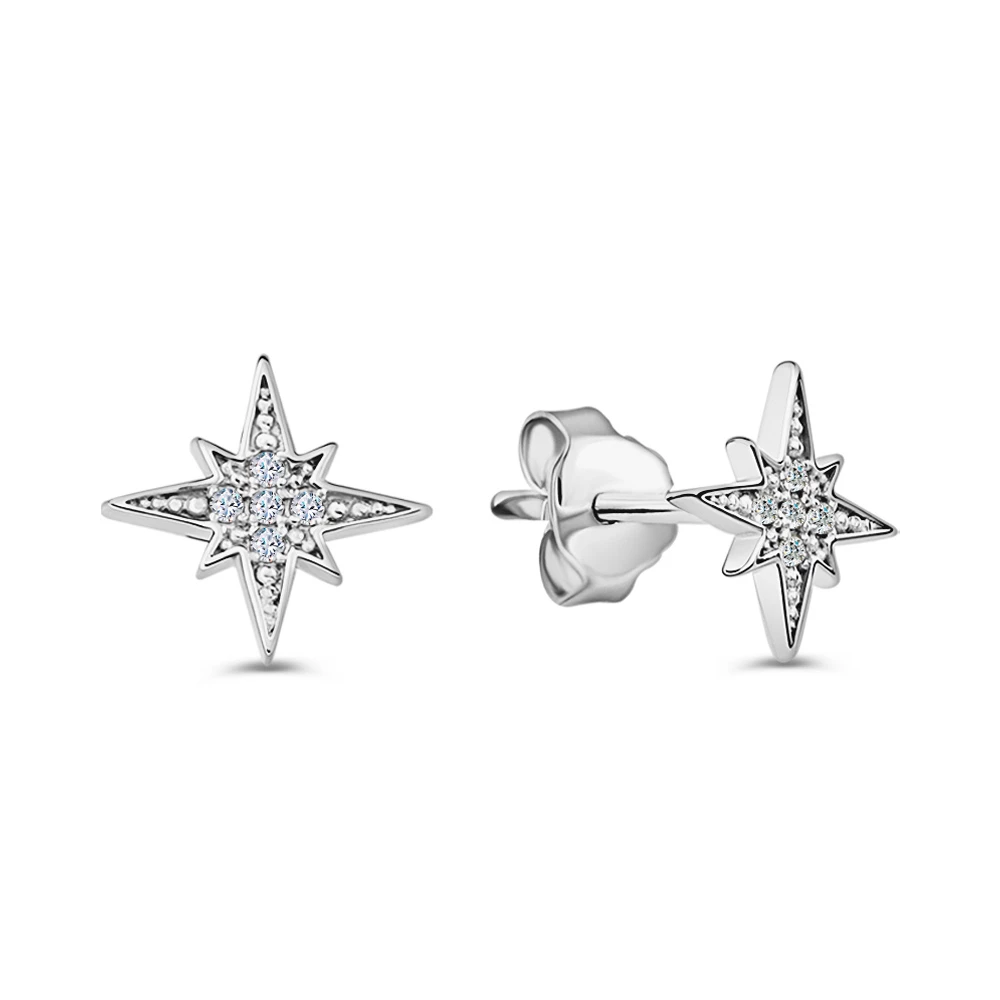 Серьги с фианитами из серебра 925 пробы 1