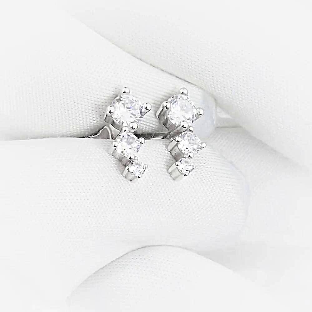 Серьги с фианитами из серебра 925 пробы 1