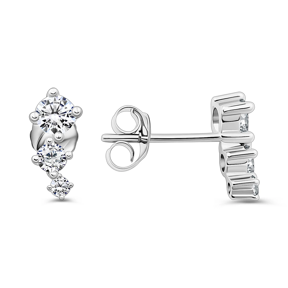 Серьги с фианитами из серебра 925 пробы 3