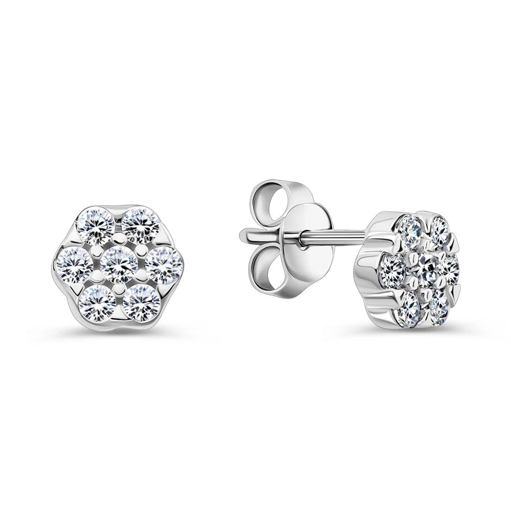 Серьги с фианитами из серебра 925 пробы 1