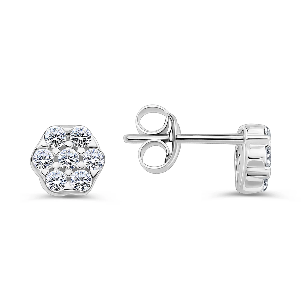 Серьги с фианитами из серебра 925 пробы 2