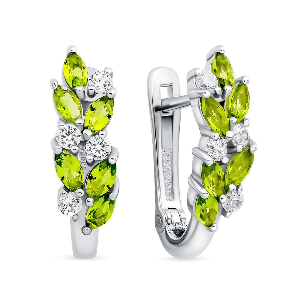 Серьги с фианитами из серебра 925 пробы