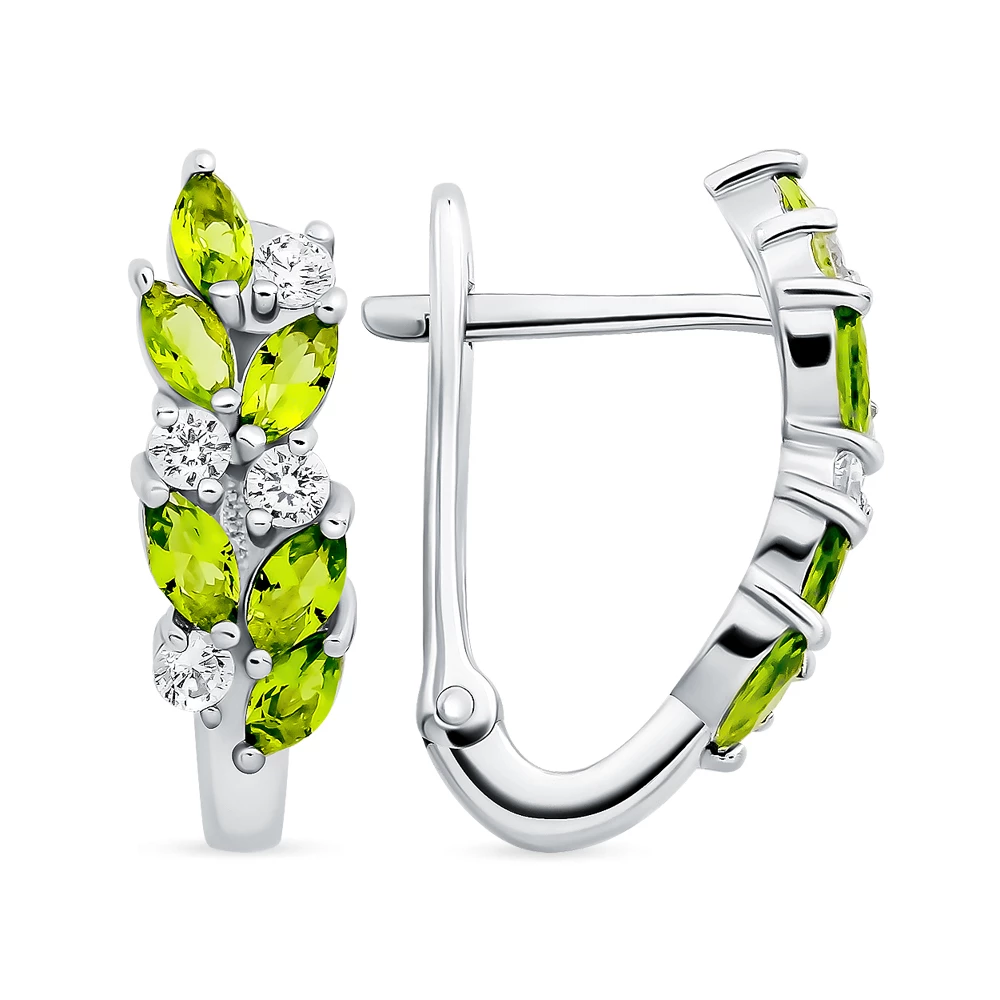 Серьги с фианитами из серебра 925 пробы