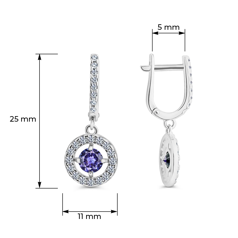 Серьги с фианитами из серебра 925 пробы 4