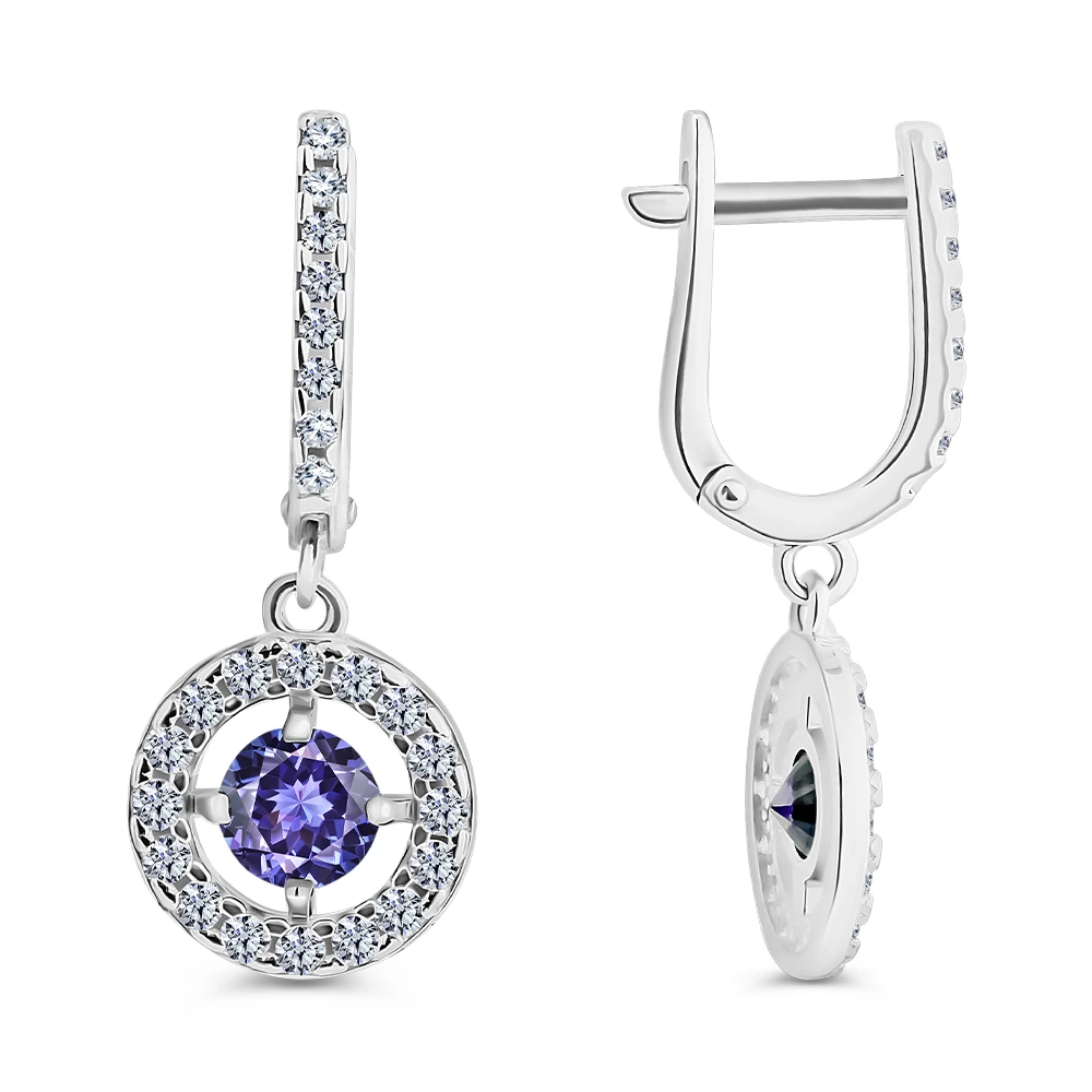 Серьги с фианитами из серебра 925 пробы 3