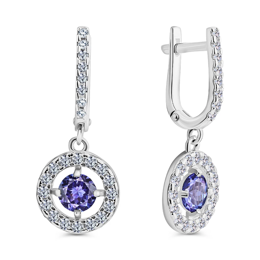 Серьги с фианитами из серебра 925 пробы 2