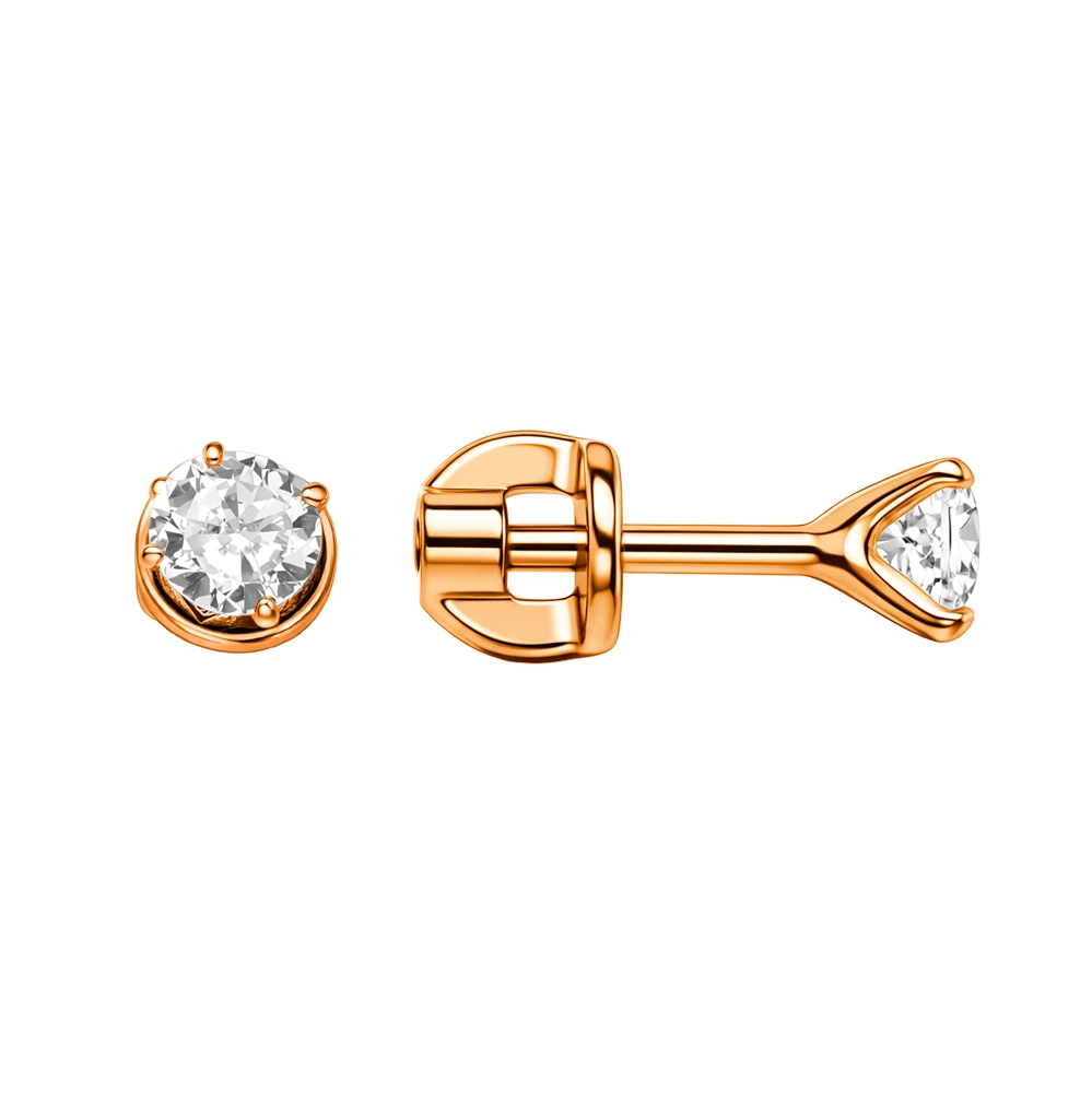 Серьги с фианитами из серебра 925 пробы