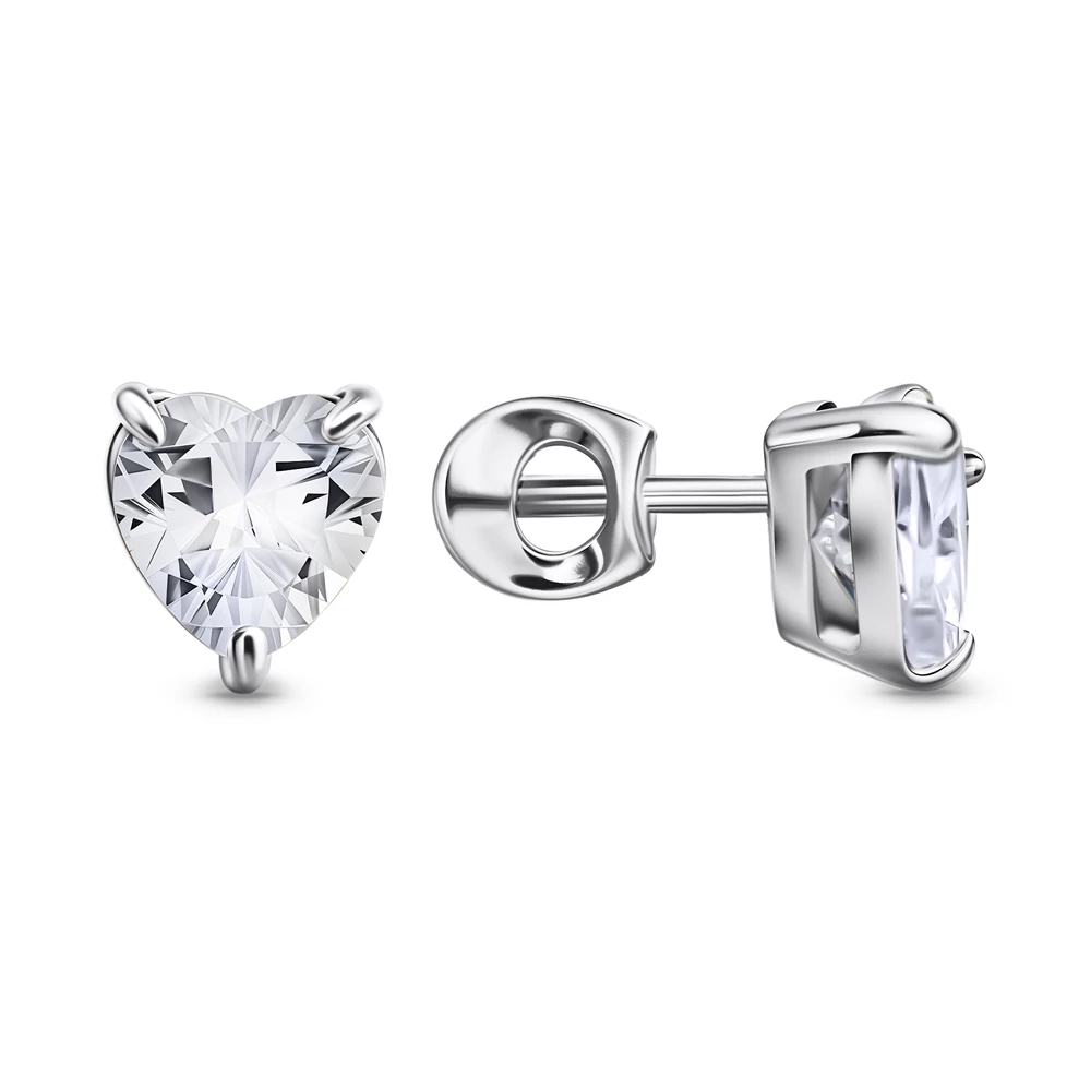 Серьги с фианитами из серебра 925 пробы