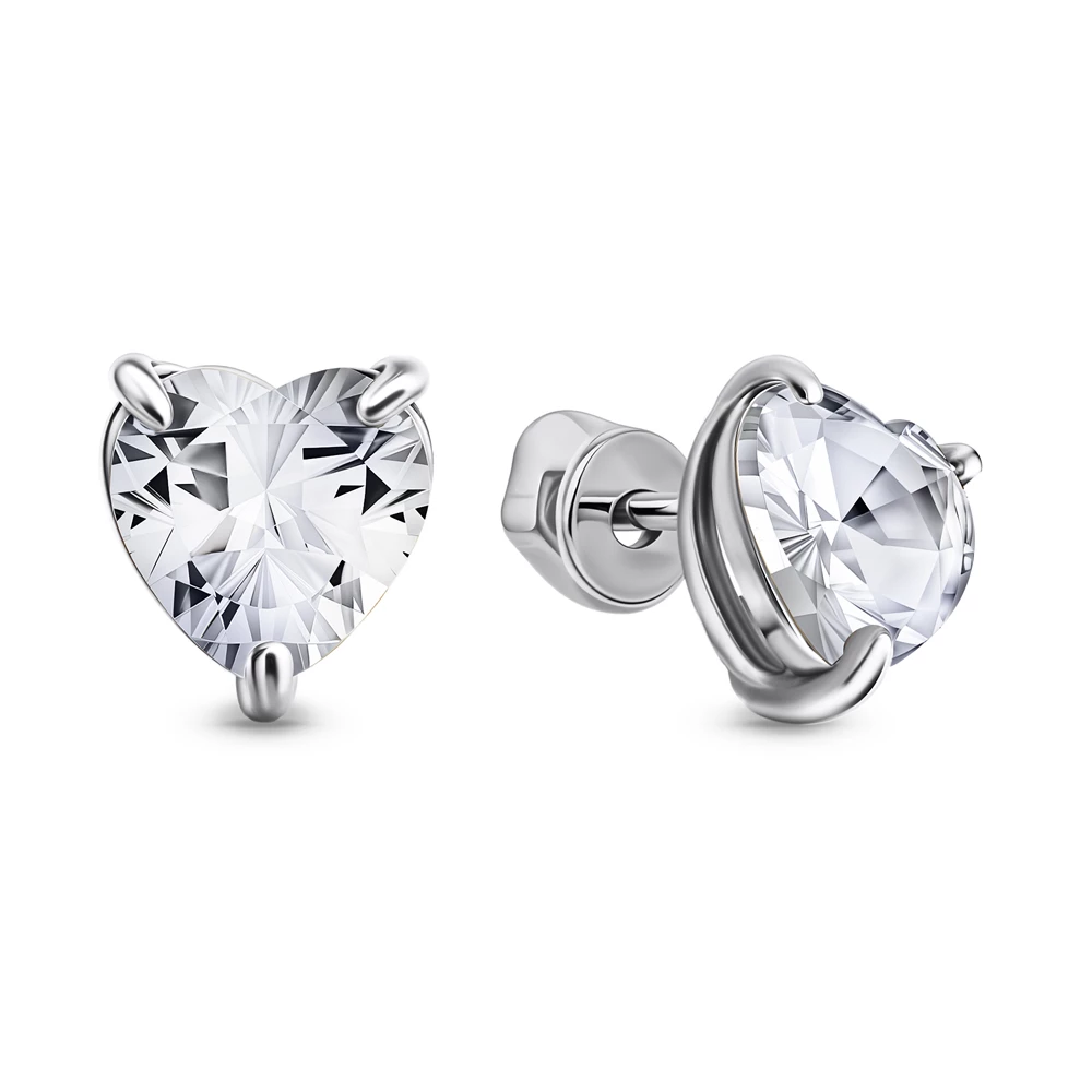 Серьги с фианитами из серебра 925 пробы