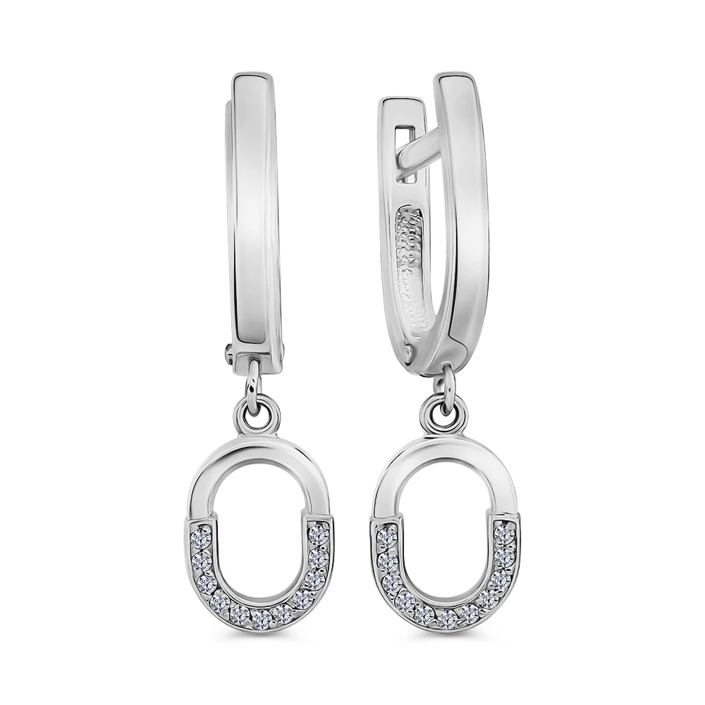 Серьги с фианитами из серебра 925 пробы 1