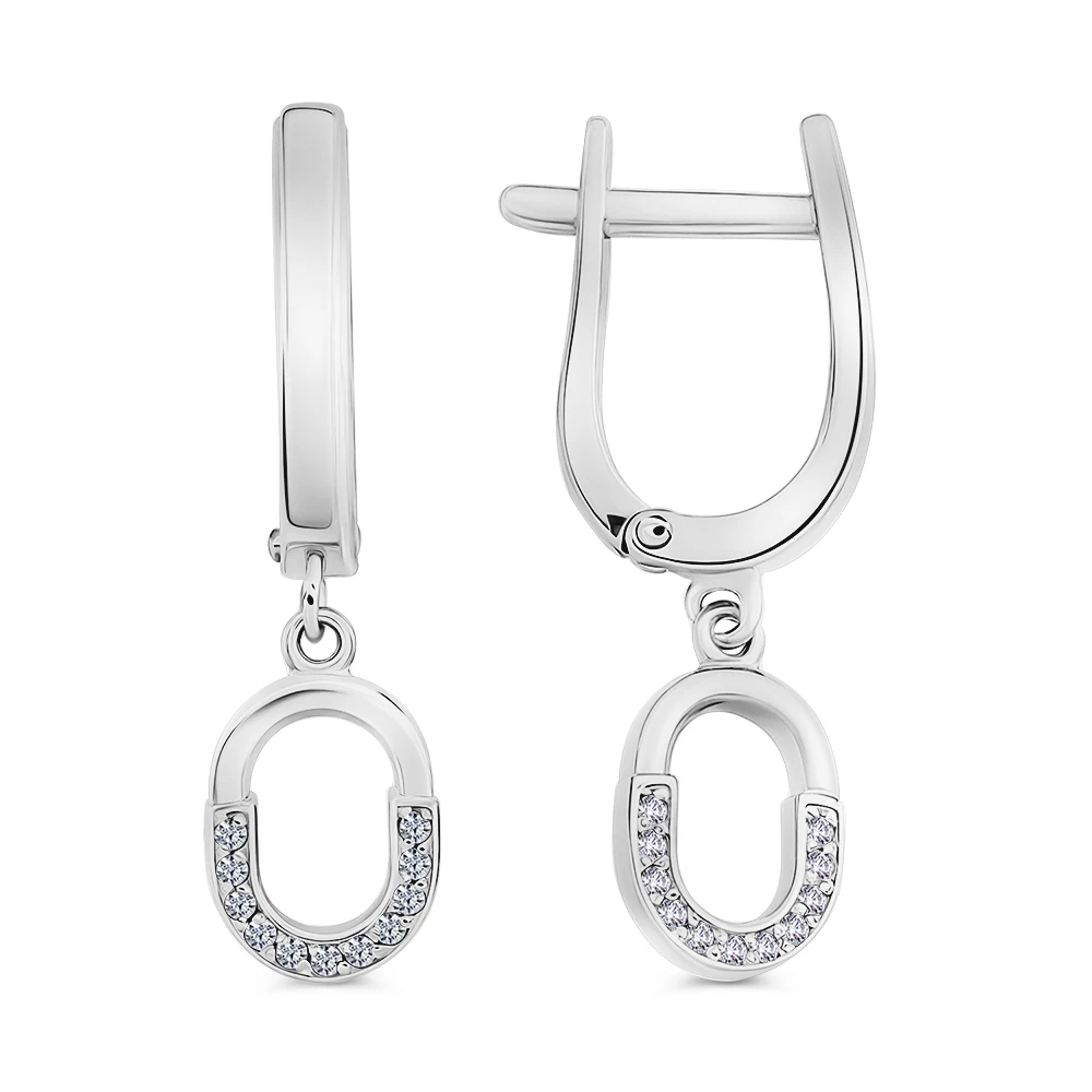 Серьги с фианитами из серебра 925 пробы 2