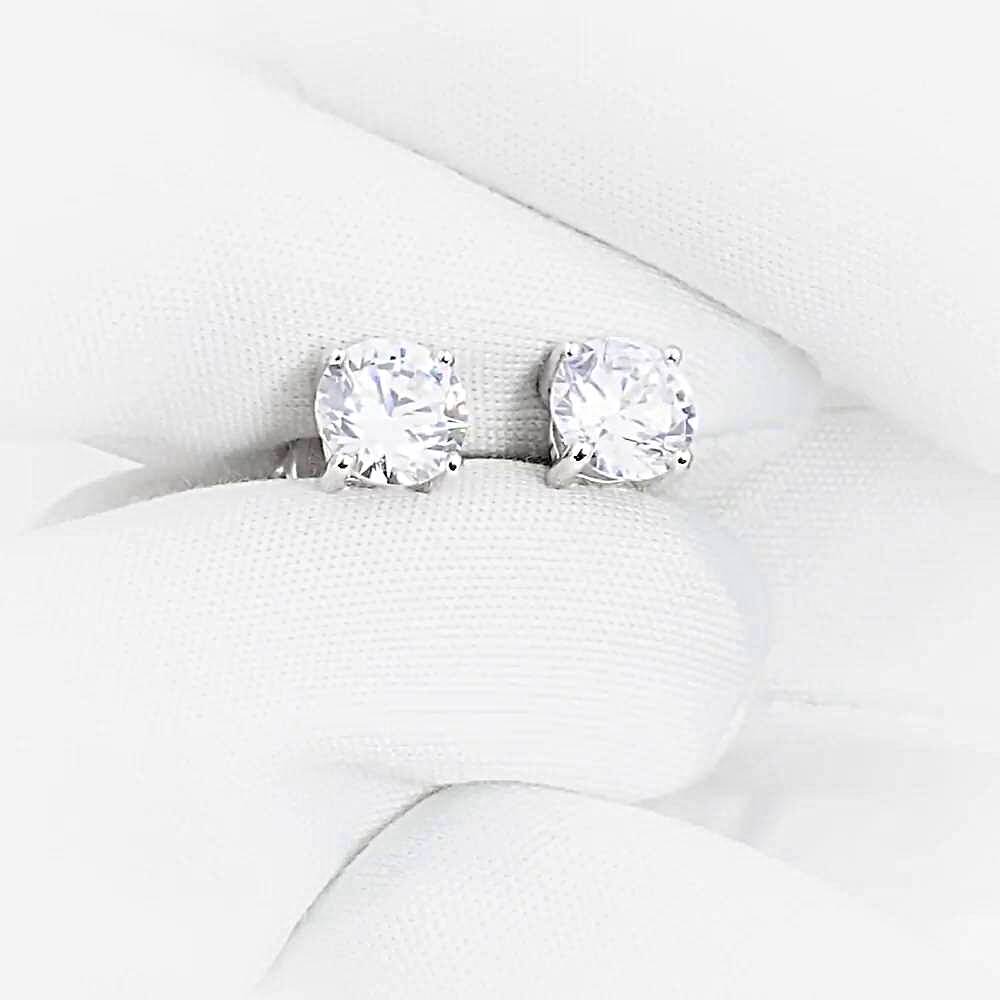 Серьги с фианитами из серебра 925 пробы 1
