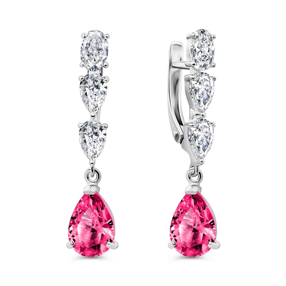 Серьги с фианитами из серебра 925 пробы 1