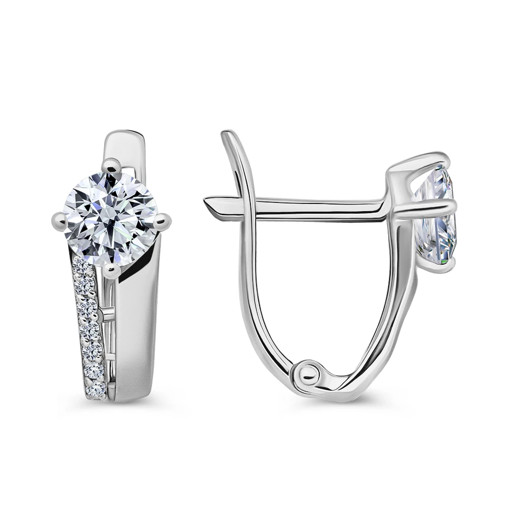 Серьги с фианитами из серебра 925 пробы 2
