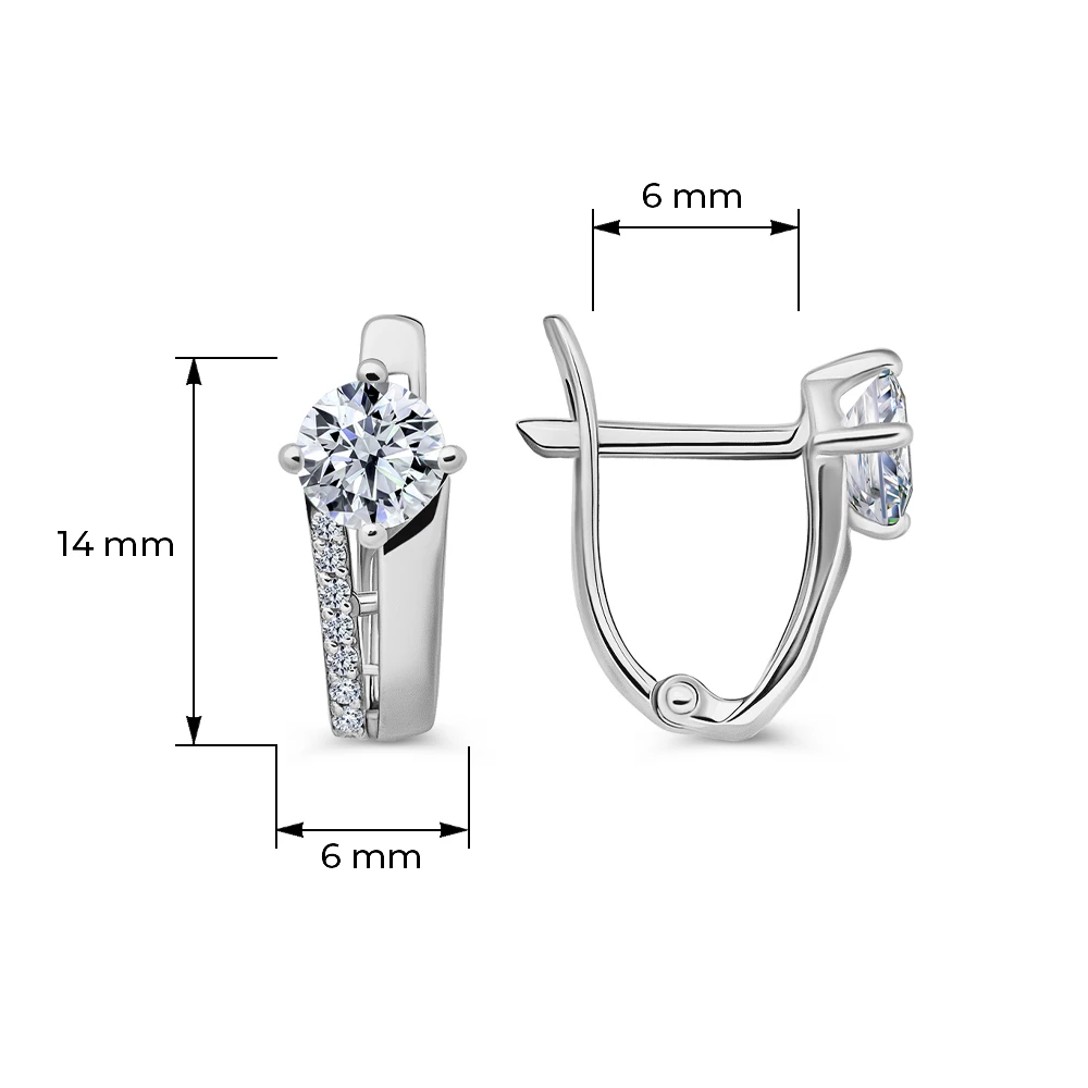 Серьги с фианитами из серебра 925 пробы 3