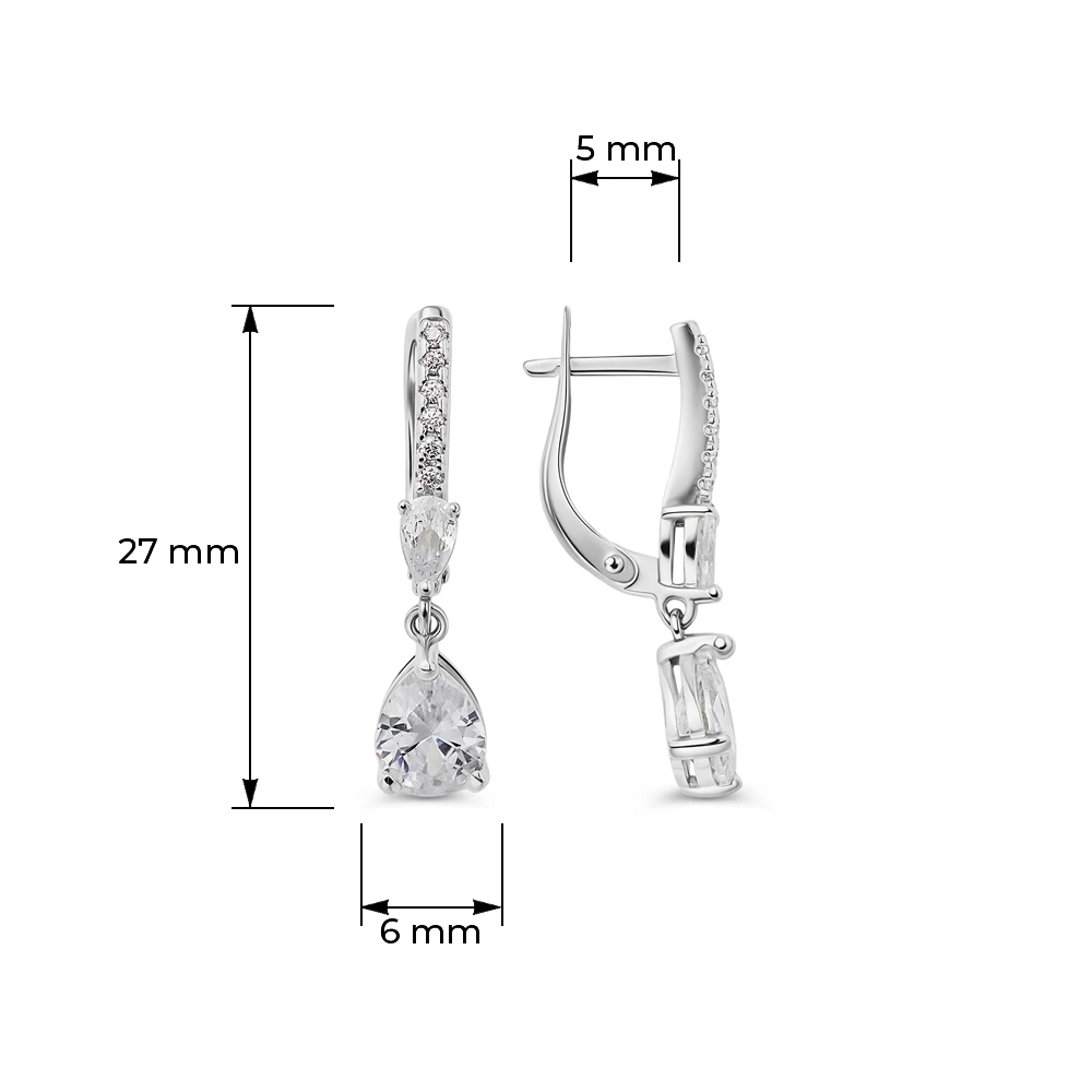 Серьги с фианитами из серебра 925 пробы 3