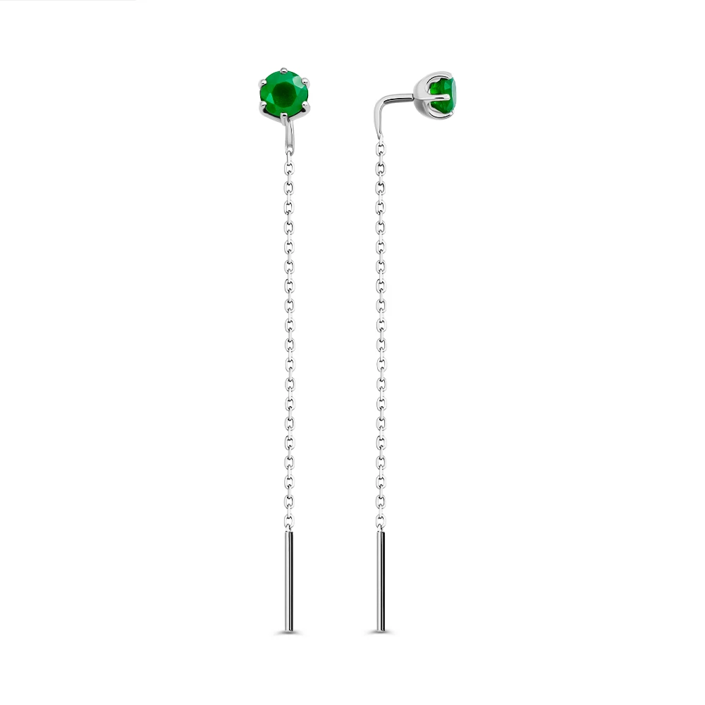 Серьги с агатами из серебра 925 пробы 2