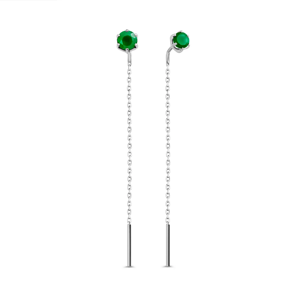 Серьги с агатами из серебра 925 пробы 1