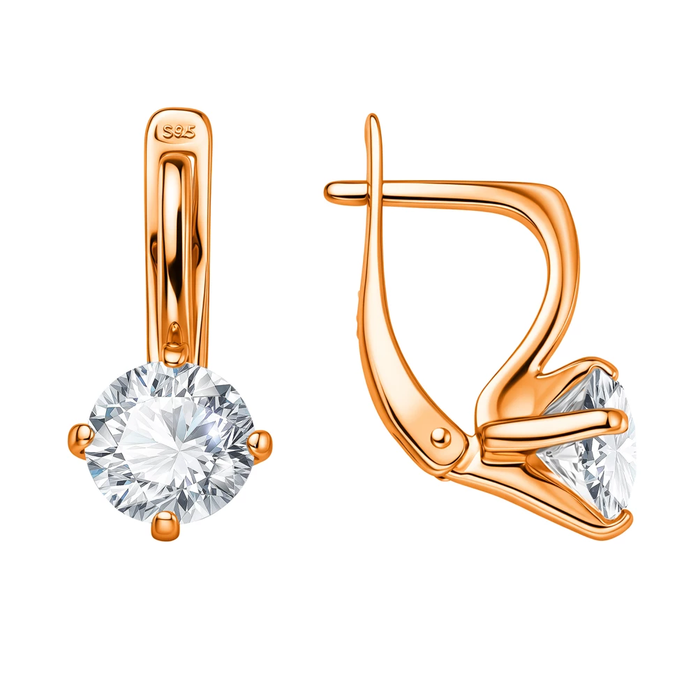 Серьги с фианитами из серебра 925 пробы 2