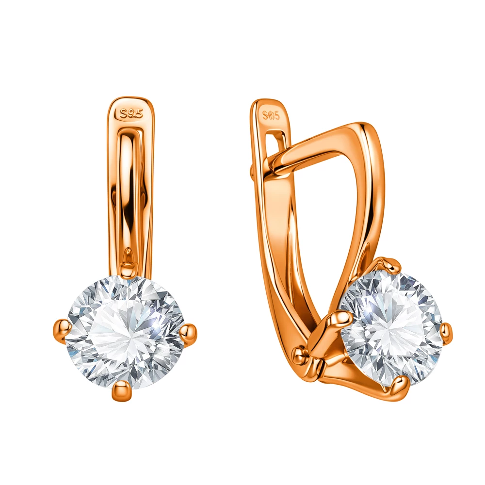 Серьги с фианитами из серебра 925 пробы 1